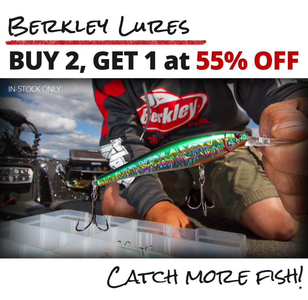 Berkley Lures are Buy 2, Get 1 55% Off!