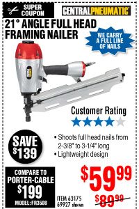 View 21?? Angle Full Head Framing Air Nailer