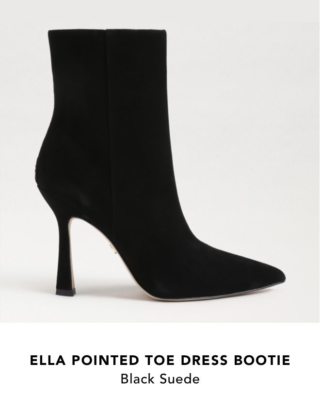 Ella Pointed Toe Dress Bootie (Black Suede)