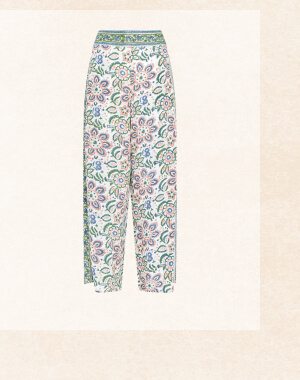 Artisan studio floral print trousers ivory