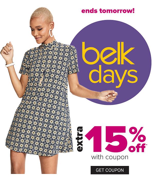 Ends Tomorrow! Belk Days - Extra 20% off Regular & Sale Purchases - Get Coupon