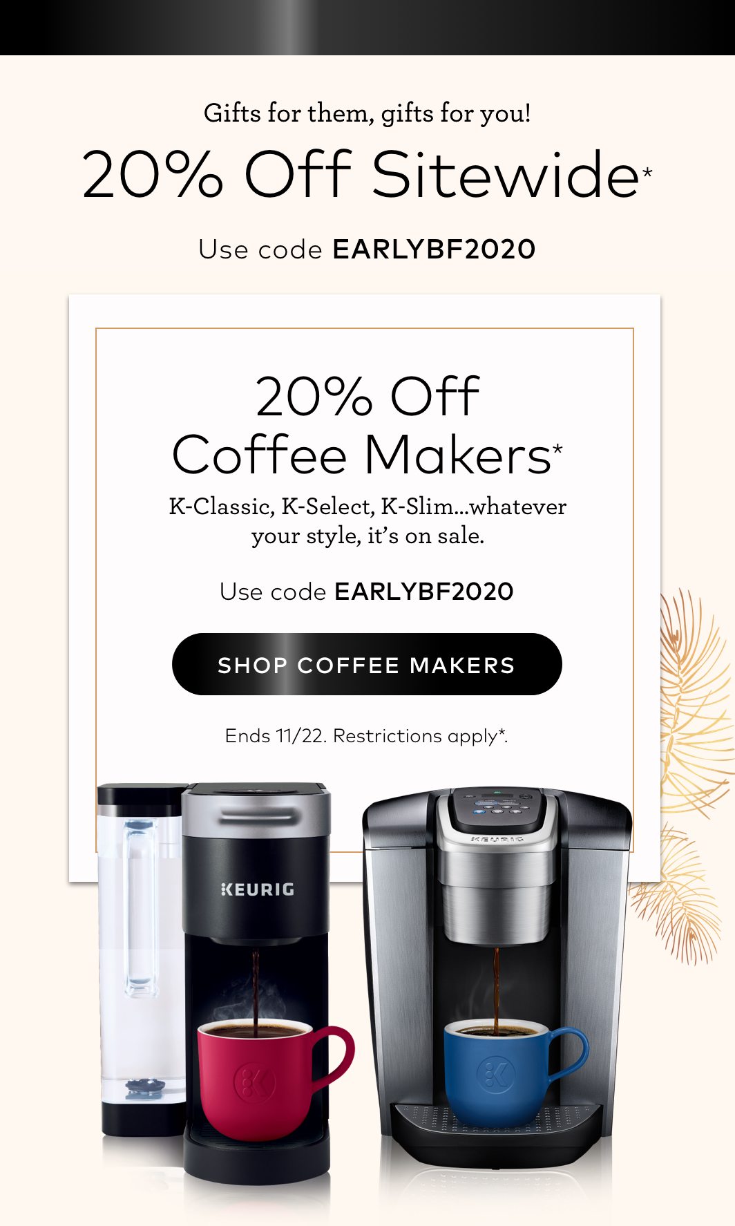 20% off Sitewide with EARLYBF2020