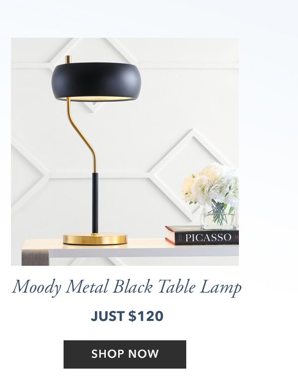 Moody Metal Desk Lamp, Black/Brass Gold | SHOP NOW