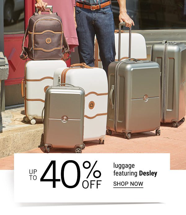 Up to 40% off luggage featuring Delsey. Shop Now.