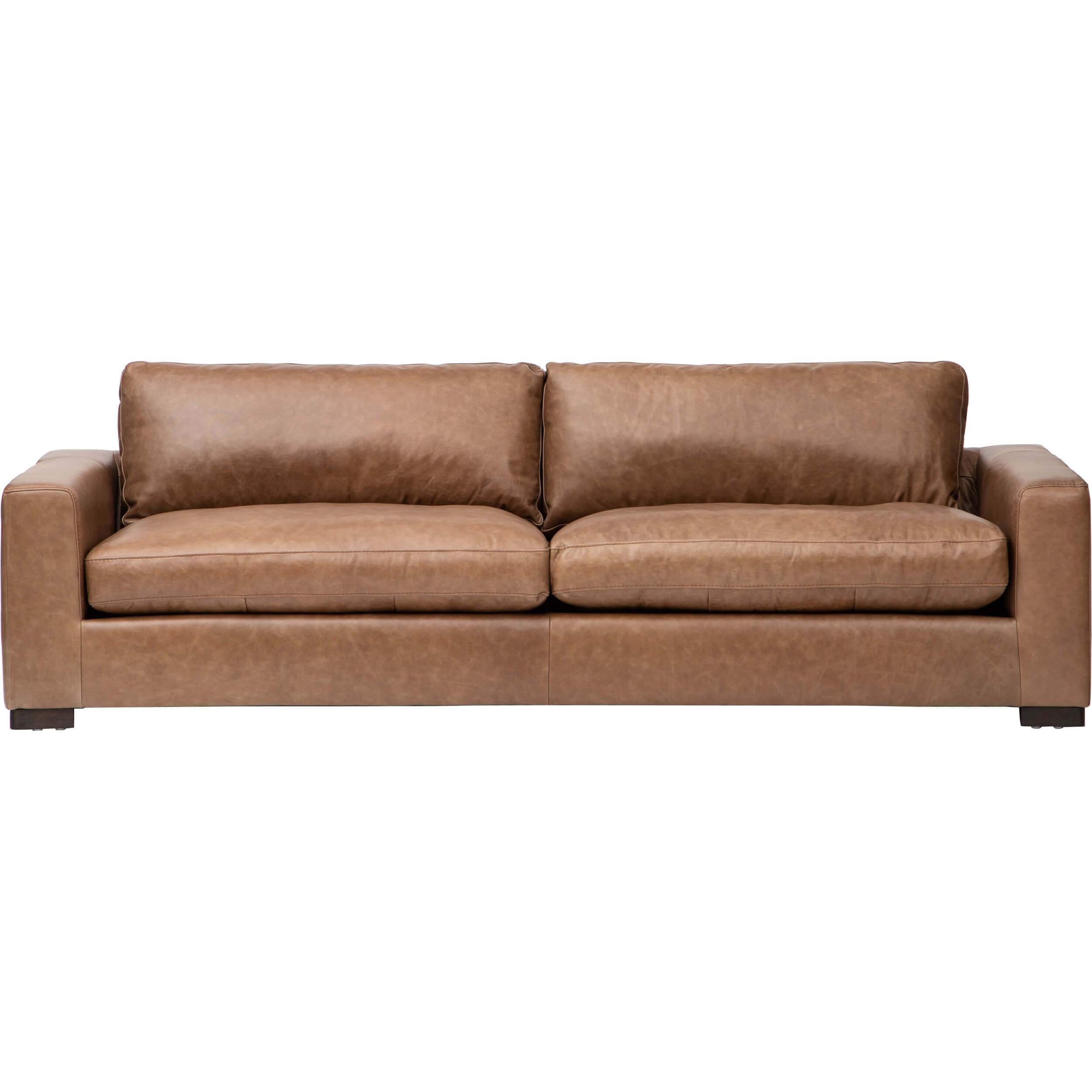Image of Paul Leather Sofa, Buffalo Saddle