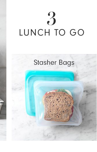 3 - LUNCH TO GO - Stasher Bags
