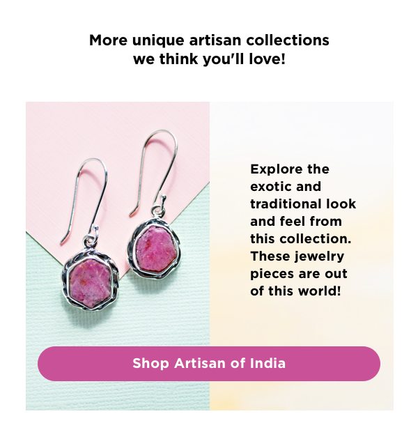 Shop jewelry from the Artisan of India collection.