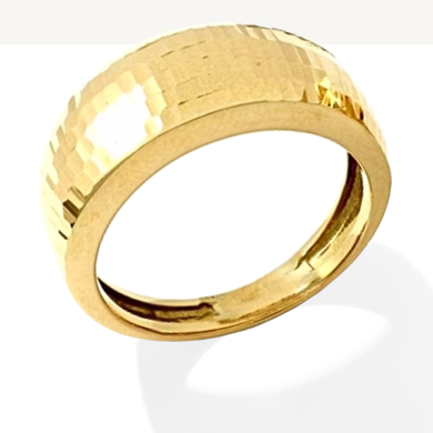 Diamond Cut Ring 14K Yellow Gold - Size 7