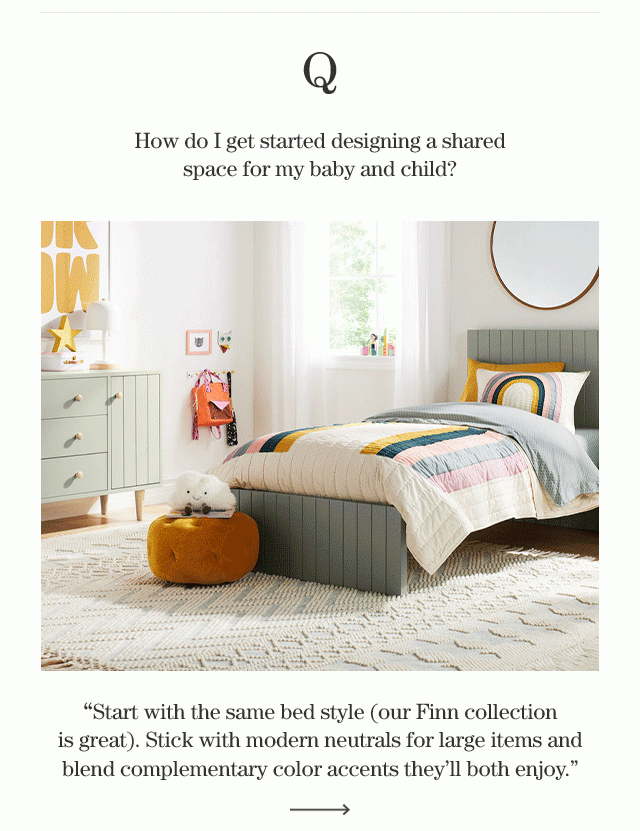 How do I get started designing a shared space for my baby and child?