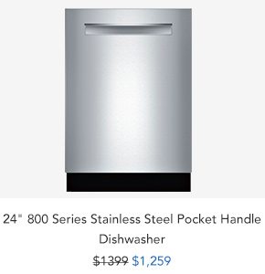 Shop Bosch 24 800 Series Stainless Steel Pocket Handle Dishwasher