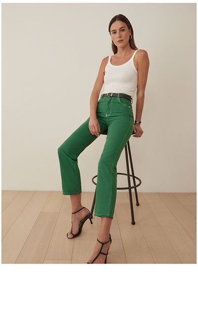 Cowboy High Rise Straight Jeans Grass