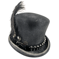 Men's Black Stovepipe Hat with Bullets