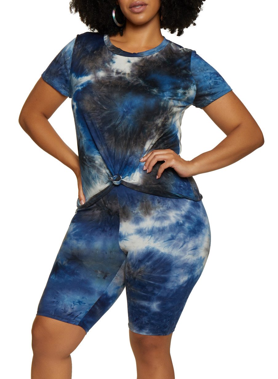 Plus Size Tie Dye Soft Knit Tee