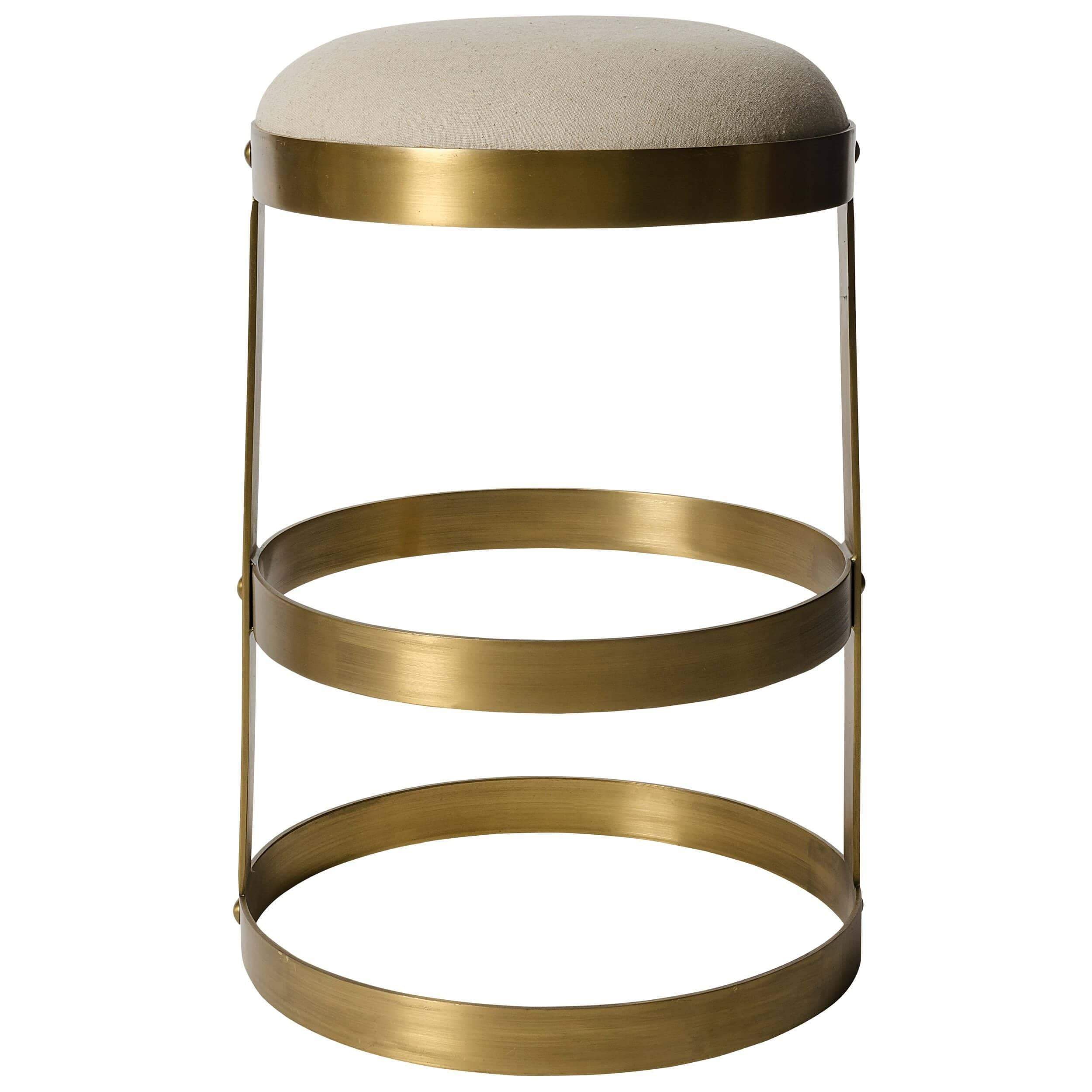 Dior Counter Stool, Antique Brass