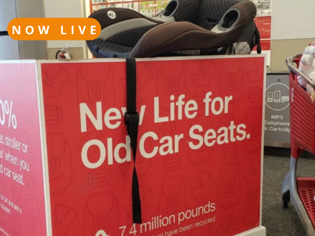 Target Box with Car Seat Inside for Trade In Event Program