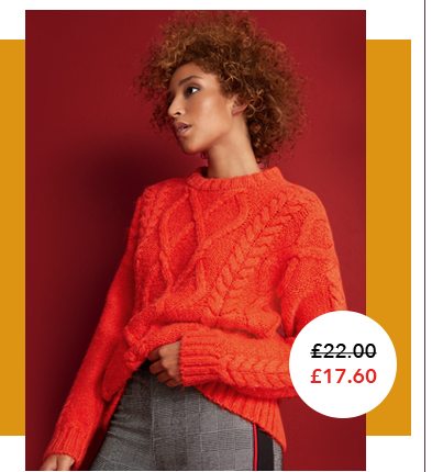 Orange cable knit jumper