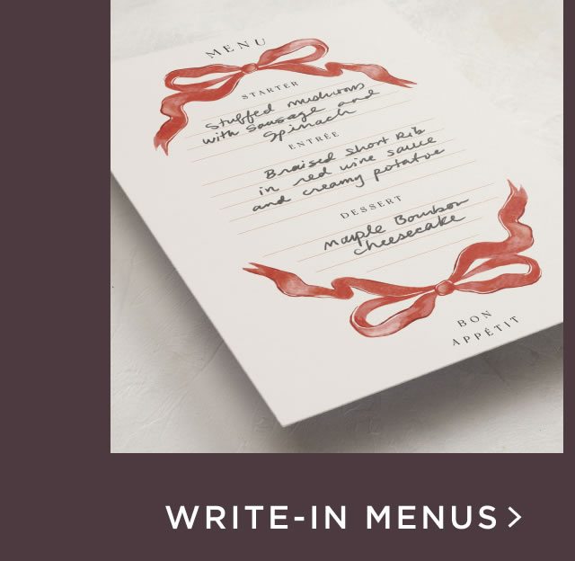 Write-in Menus