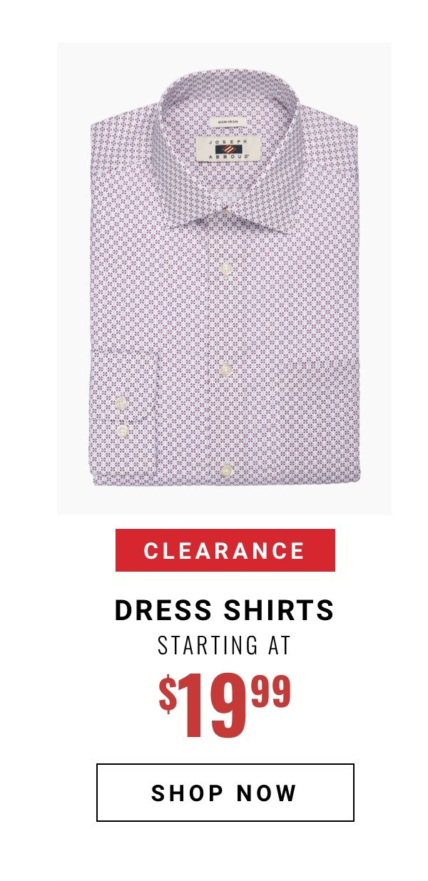 Clearance Dress Shirts Starting at 19.99