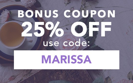 Your 25% Off Coupon - Use Code: MARISSA