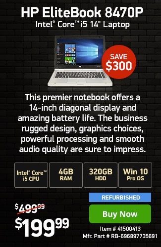 HP EliteBook 8470P i5 4G 320GB 14" w/ 1yr Warranty | 41500413 | Shop Now