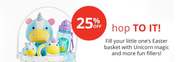 25% off* | Hop to it! Fill your little one's Easter basket with Unicorn magic and more fun fillers!