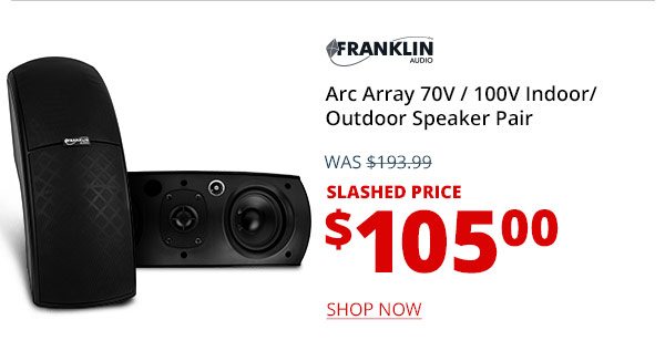 Franklin Audio CS90B Arc Array 70V / 100V Indoor/Outdoor Speaker Pair Black