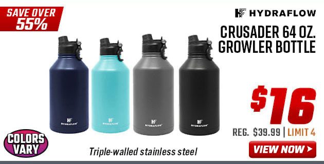 Hydraflow Crusader 64 oz. Growler Bottle 