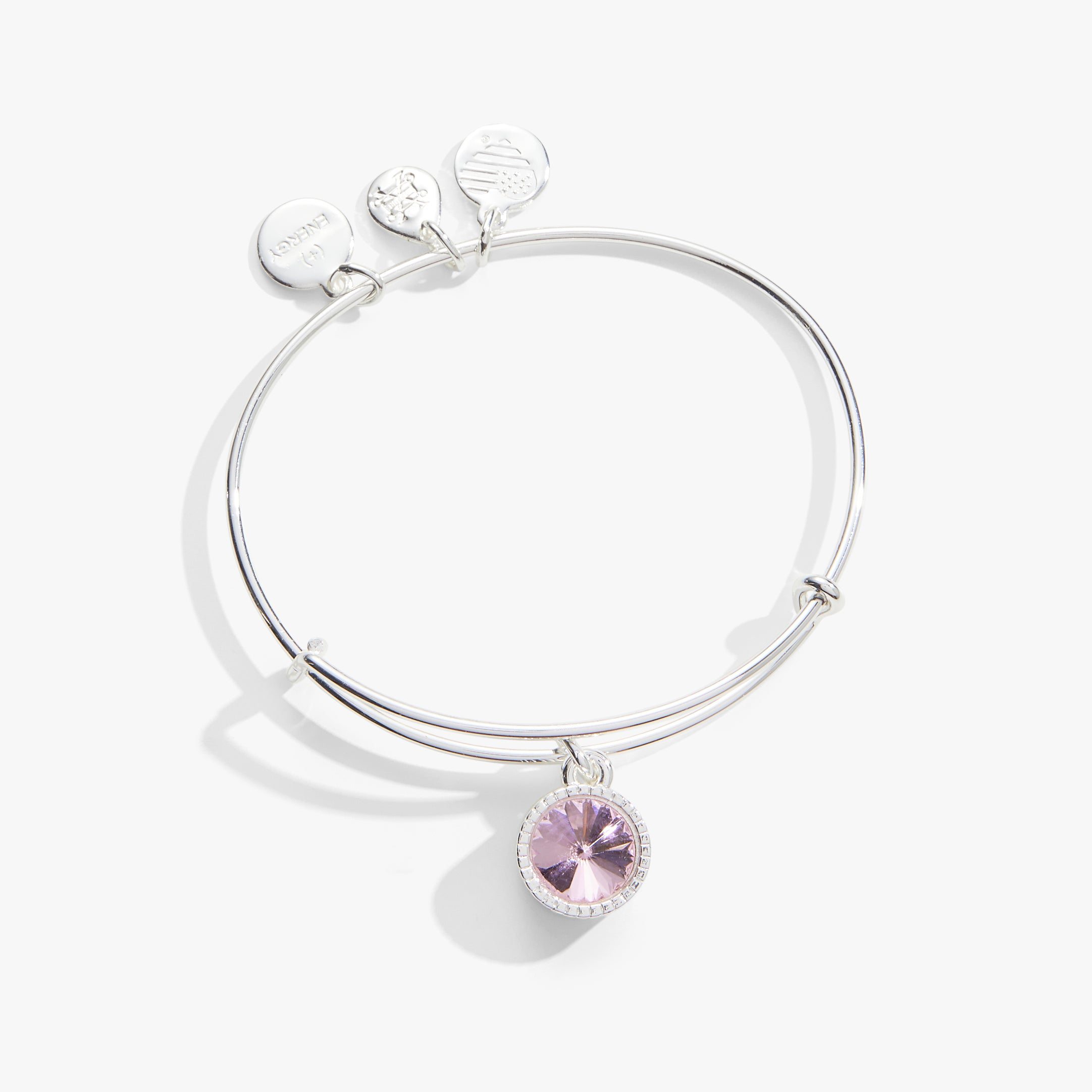 Image of October Birthstone Charm Bangle, Rose