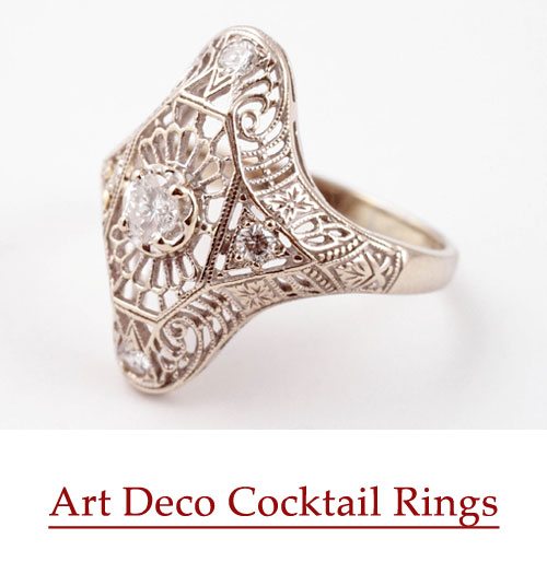 Art Deco Cocktail Rings