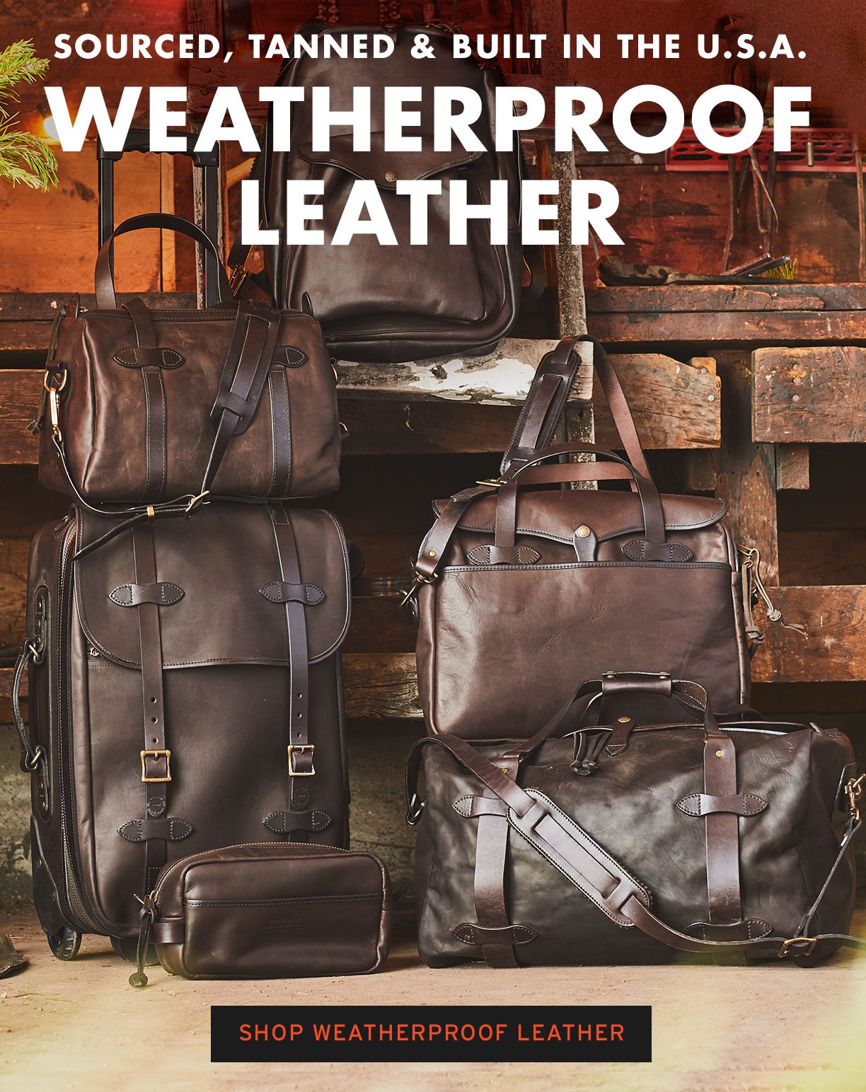 Filson weatherproof leather hot sale satchel bag