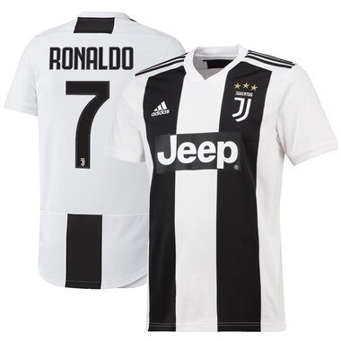 adidas Cristiano Ronaldo Juventus White 2018/19 Home Replica Player Jersey
