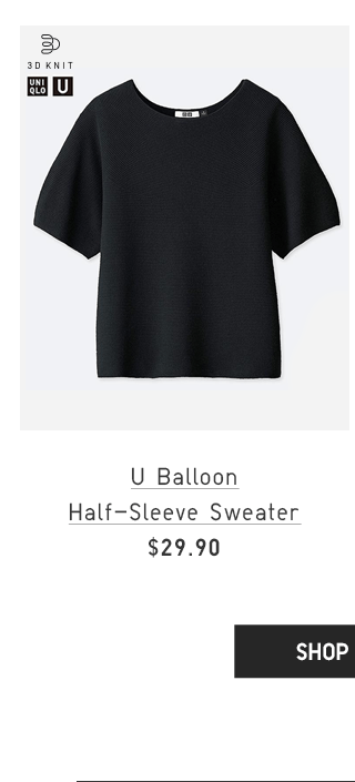 U BALLOON HALF-SLEEVE SWEATER $29.90