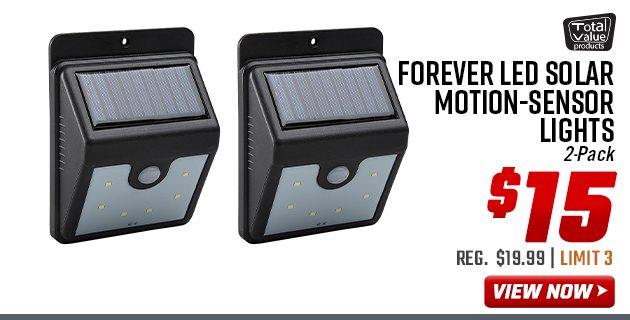 Total Value Products Forever LED Solar Motion-Sensor Lights | 2-Pack