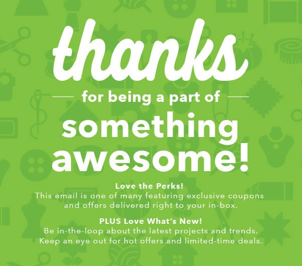 Thanks for being a part of something awesome!