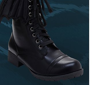 Black Bat Wing Combat Boots