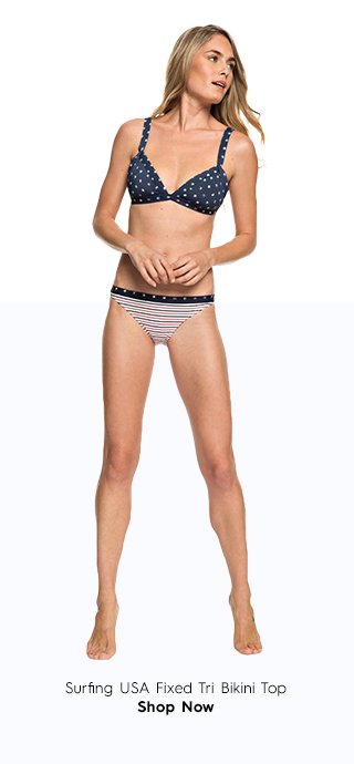 Product 1 - Surfing USA Fixed Tri Bikini Top