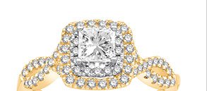 Diamond Engagement Ring 5/8 cttw Princess/Round 14K Gold