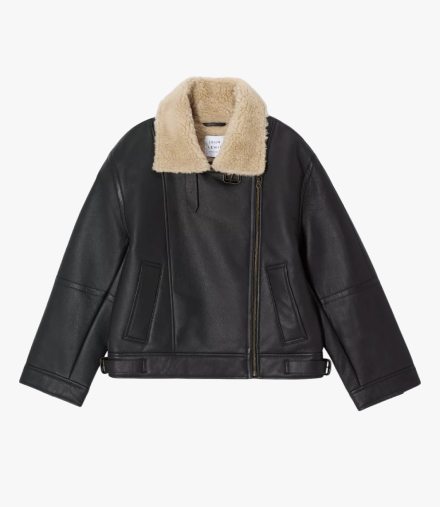 John Lewis Oversized Leather Aviator Jacket, £209.30