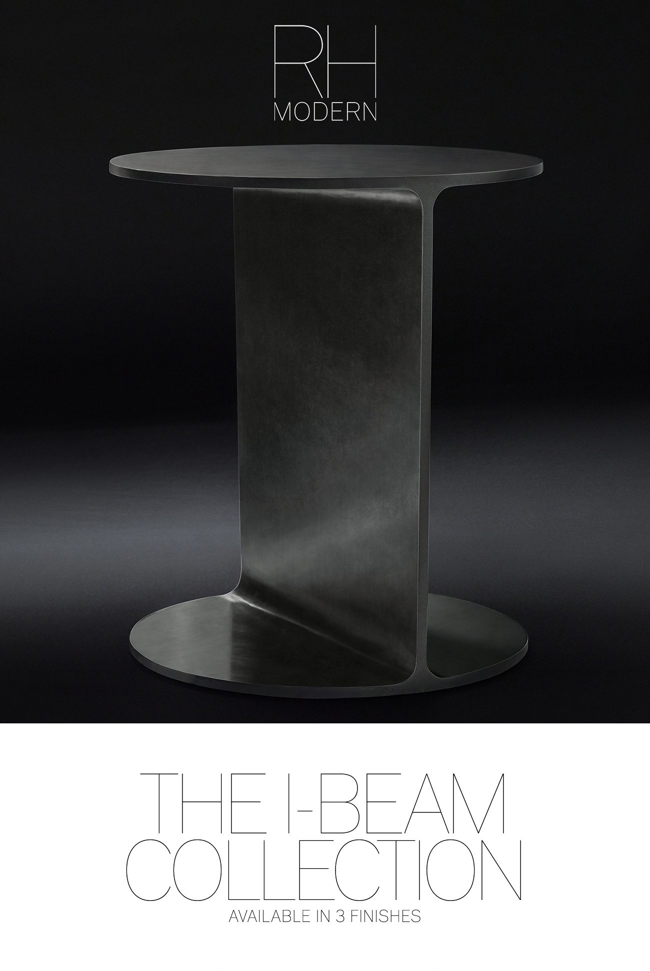 RH Modern. The Sculptural I-Beam Table.