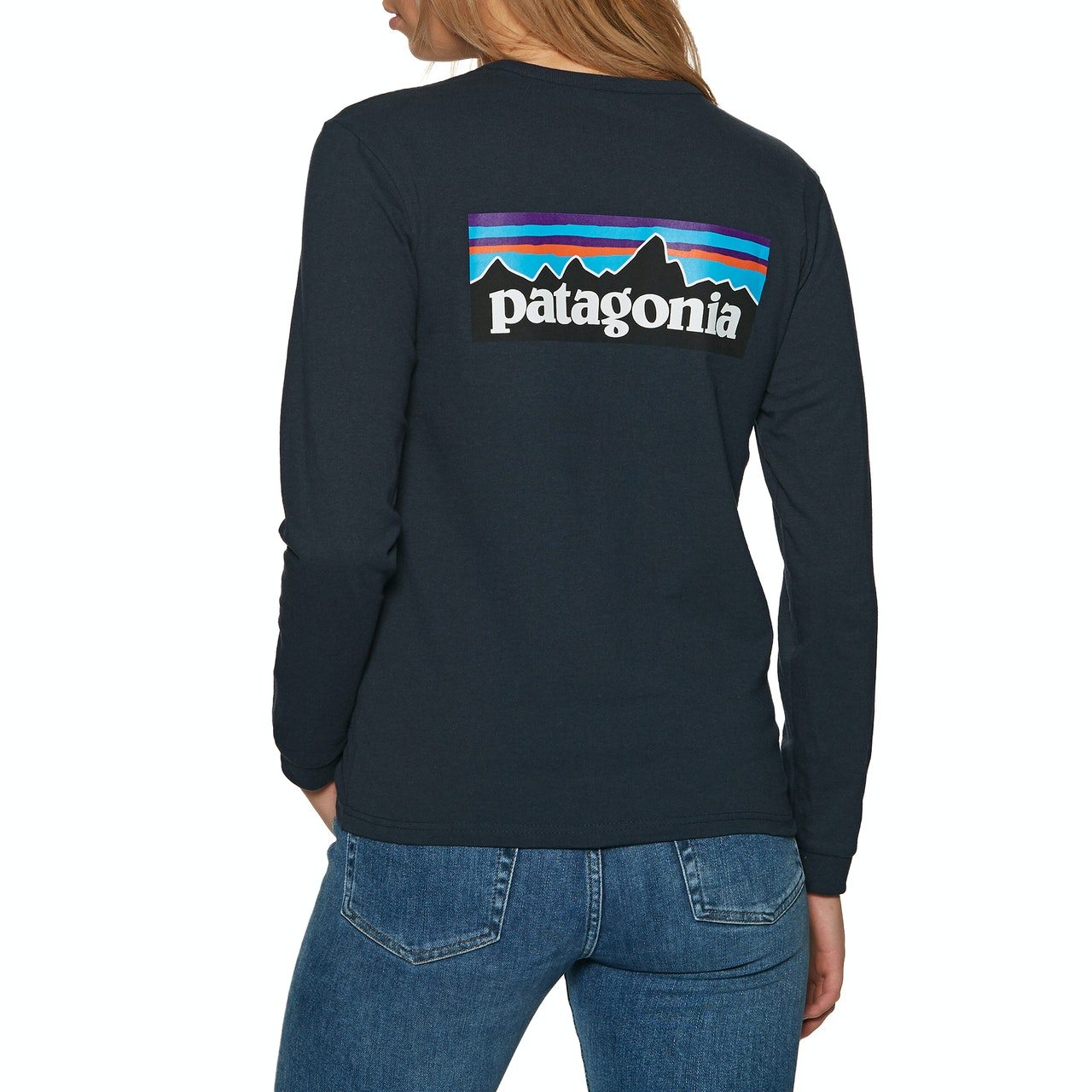 Patagonia P-6 Logo Responsibili-tee Womens Long Sleeve T-Shirt - New Navy