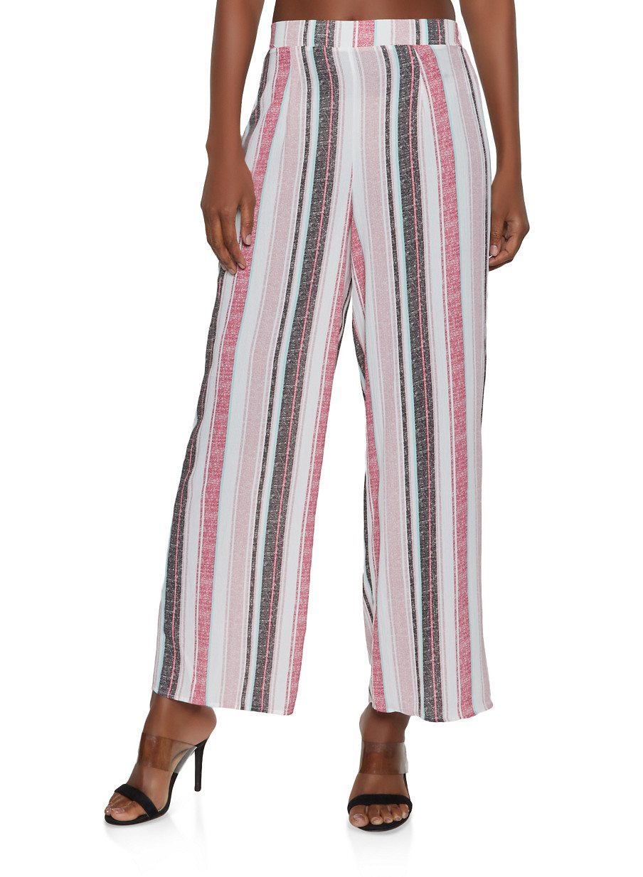 Striped Linen Palazzo Pants