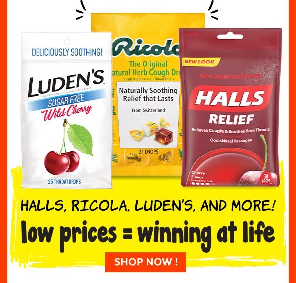 Halls, Ricola, Luden's, and more!