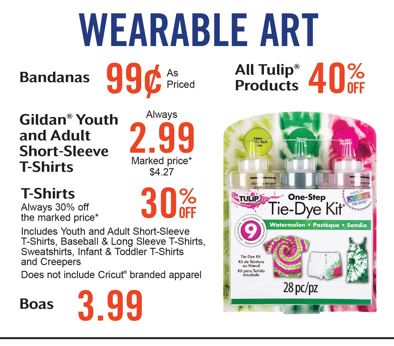 Select Categories of Wearable Art on Sale