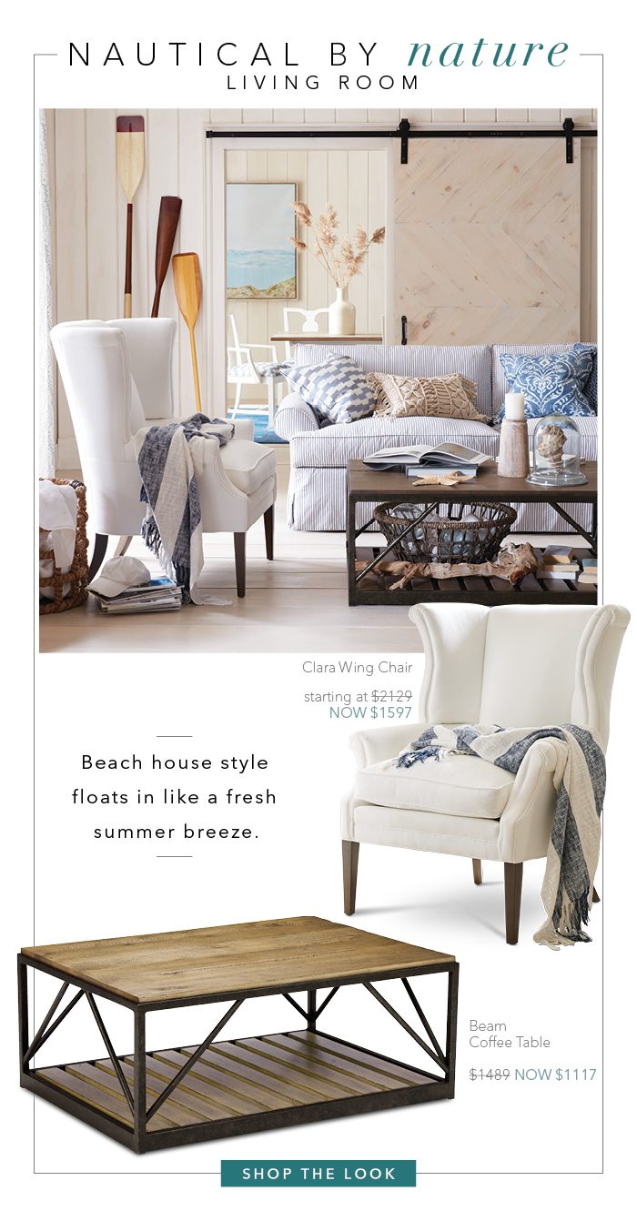 Create the perfect seaside retreat with our Nautical by Nature living room. Shop the look >