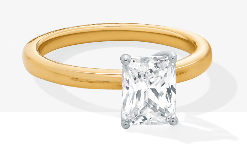 Lab-Created Diamonds by KAY Radiant-Cut Solitaire Engagement Ring 1 ct tw 14K Yellow Gold (F/VS2)