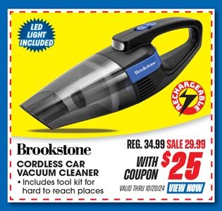 Brookstone Rechargeable Cordless Car Vacuum Cleaner