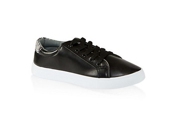 Contrast Detail Lace Up Sneakers