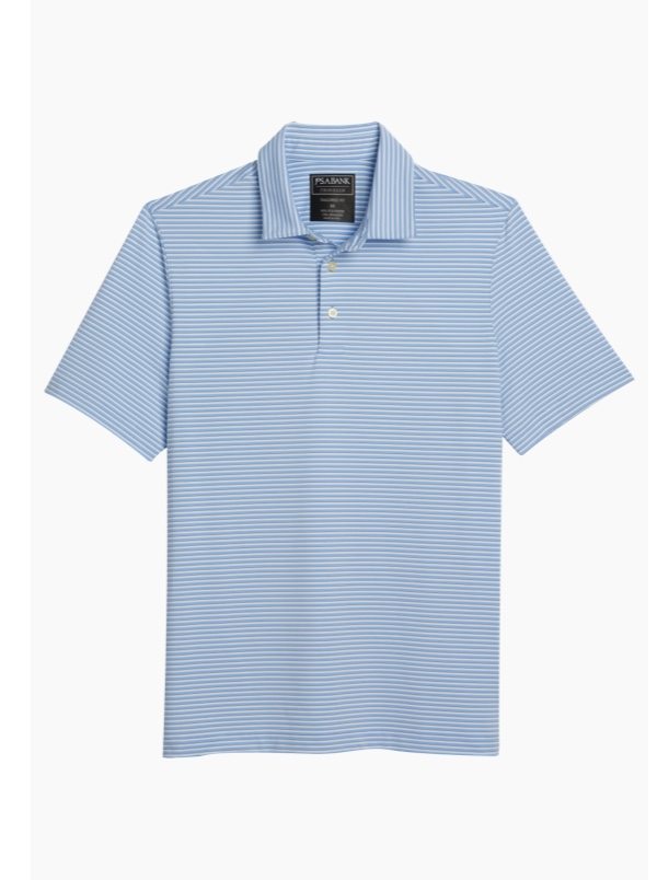 Jos. A. Bank Traveler Collection Modern Fit Polo, Light Blue Stripe