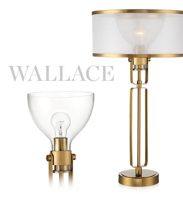 Possini Euro Wallace Brass Metal Table Lamp