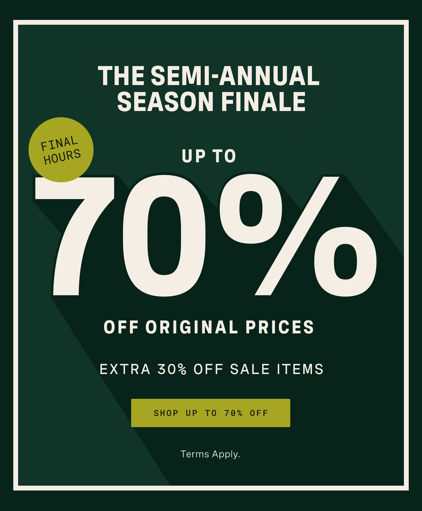 Semi-Annual Clearance Sale